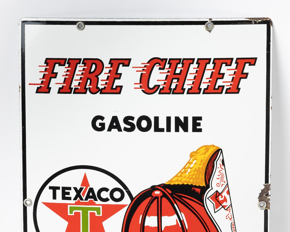 Texaco Fire Chief Gasoline 1960 Pump Sign - 3