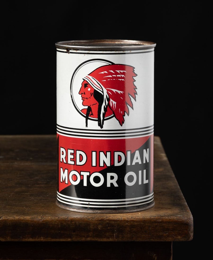 Red Indian Motor Oil Imperial Quart Can - 2