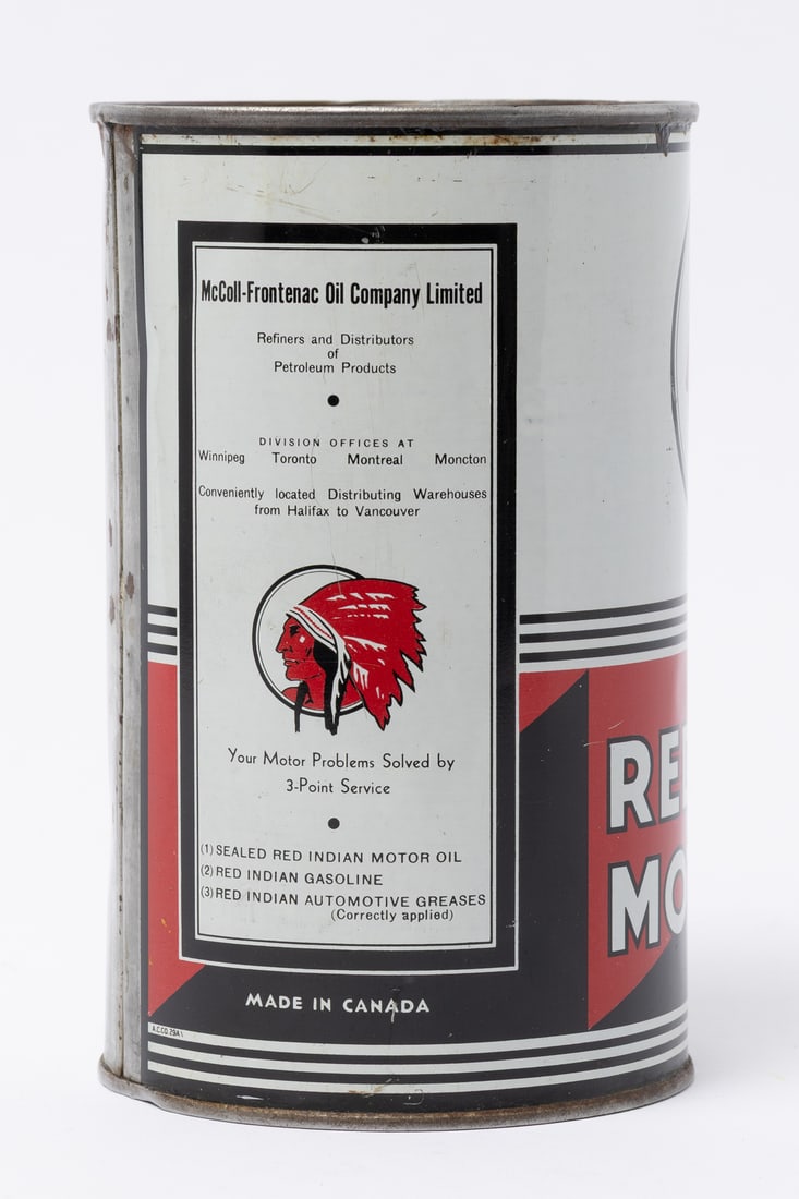 Red Indian Motor Oil Imperial Quart Can - 4