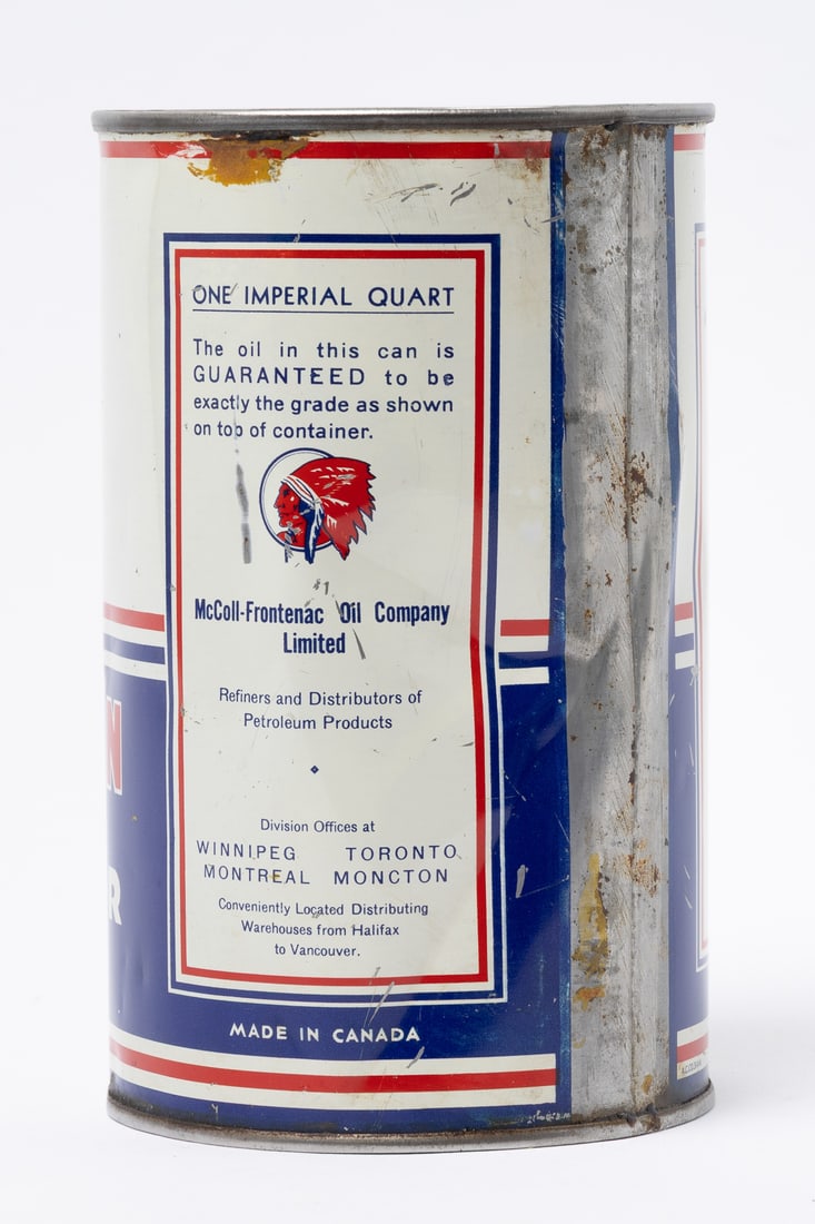 Red Indian Aviation Motor Oil Imperial Quart Can - 3
