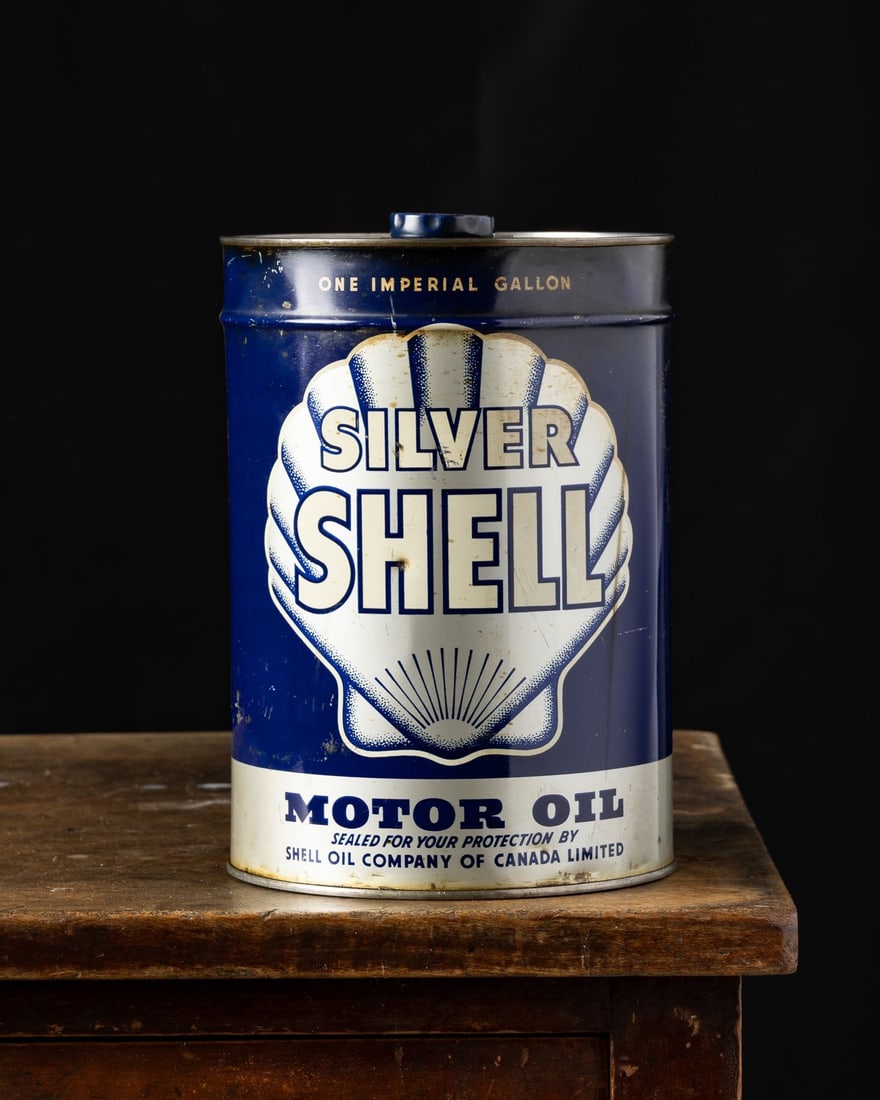 Silver Shell Motor Oil Imperial Gallon Can - 2