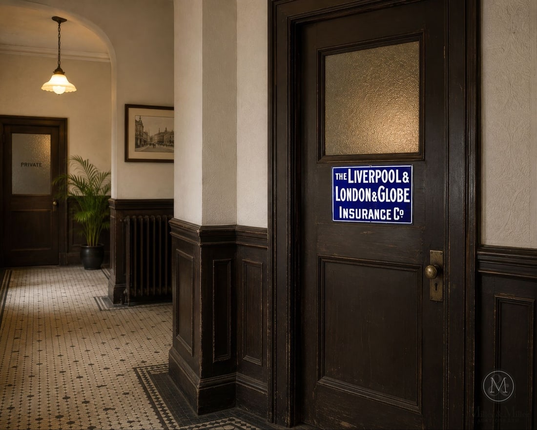 Liverpool & London & Globe Insurance Co. Sign - 3