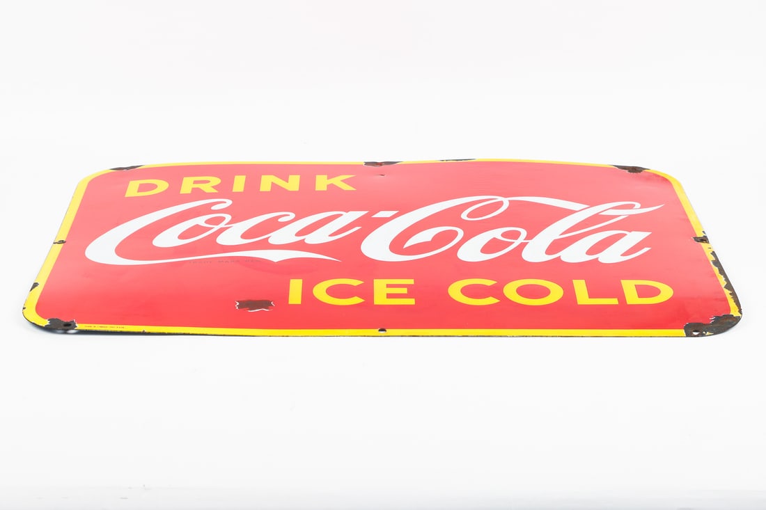Coca-Cola Drink Ice Cold Large Door Kick Sign - 5