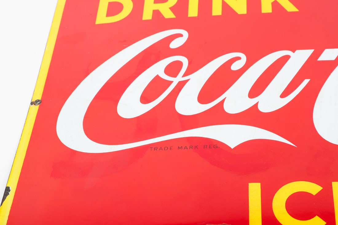 Coca-Cola Drink Ice Cold Large Door Kick Sign - 6