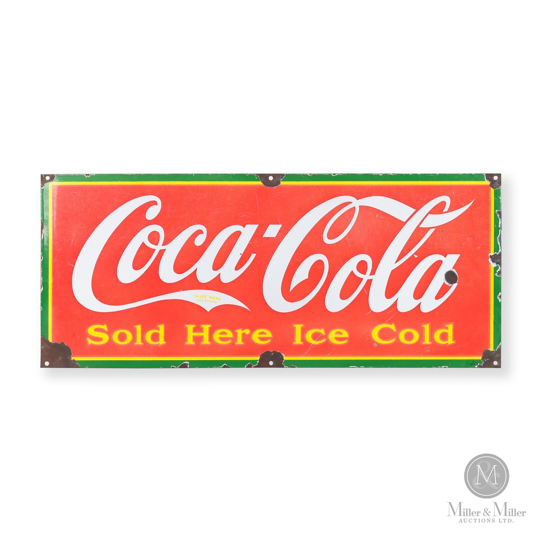 Coca-Cola Sold Here Ice Cold Door Kick Sign (1 of 7)