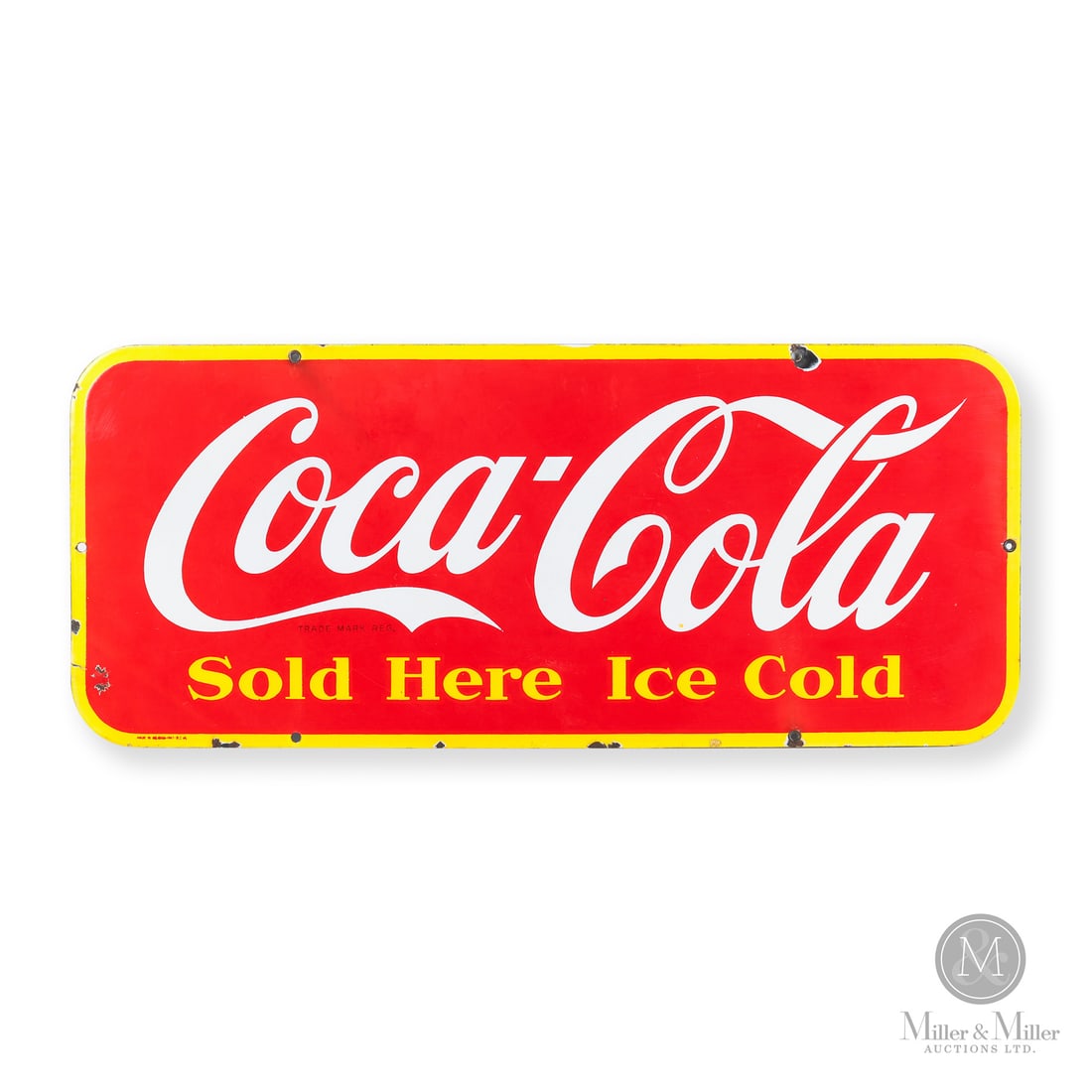 Coca-Cola Sold Here Ice Cold Door Kick Sign (1 of 7)