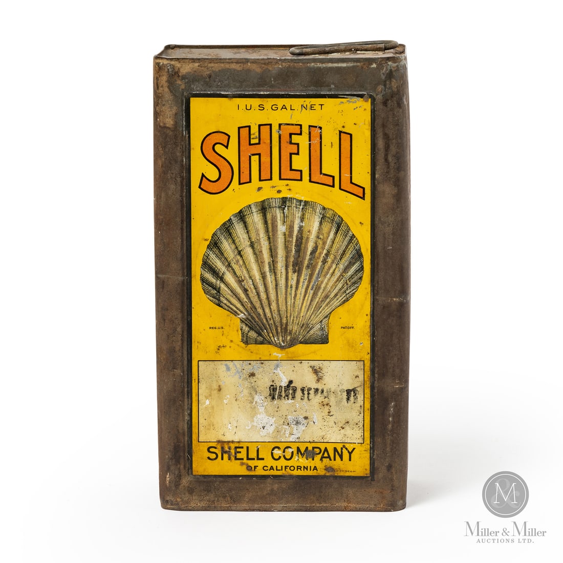 Shell Separator Oil Gallon Tin: Made in U.S.A. 1915 - 1929. Lithographed Tin. Specialized product for cream or industrial separators. Featuring the early "Shaded" Shell Logo, introduced around 1909. Marked, "A.C.CO 94" lower edge of