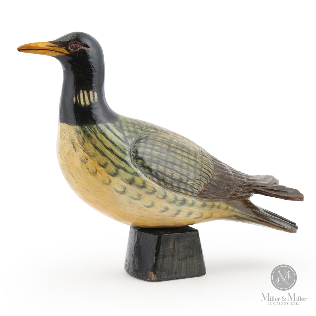 Yvon Coté Loon: Grande-Vallée, Québec. C. 1980. Painted, carved wood. Coté gives this loon a particularly elegant profile, its elongated bill, rounded breast and swept-back wings creating a strong, streamlined sil