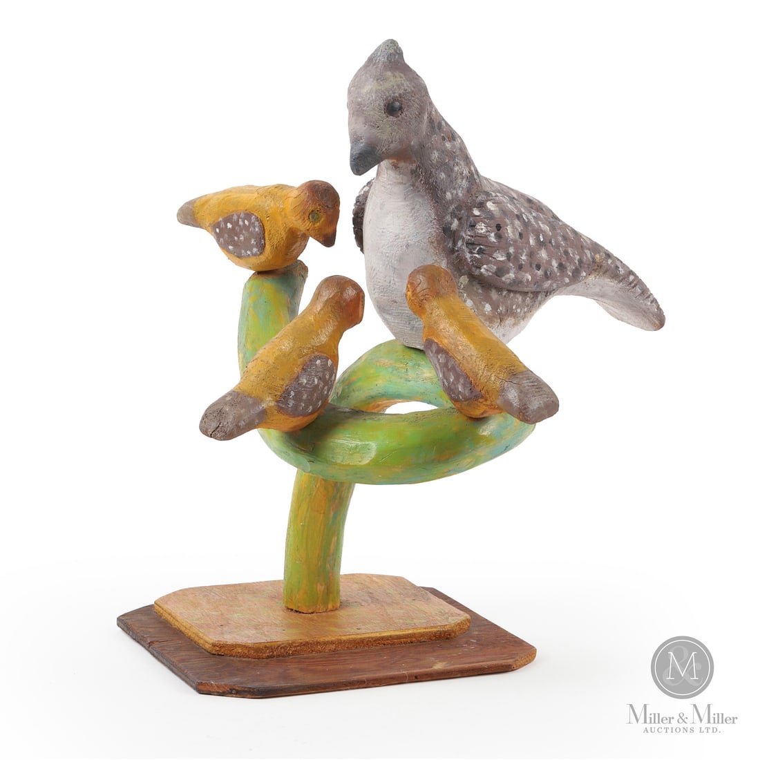 Ewald Rentz Mother and Baby Grouse on a Log (1 of 9)