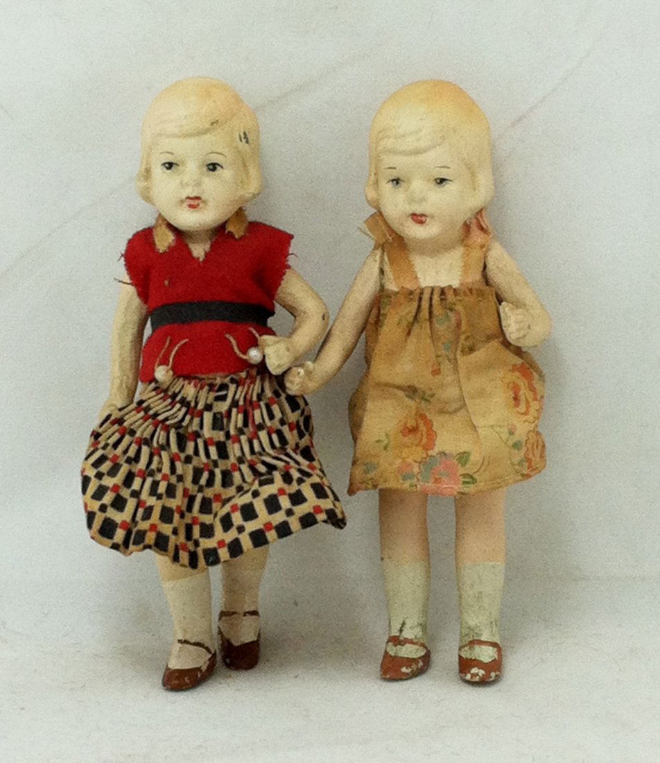 Pr 1930's Bisque Girl Twins (1 of 7)