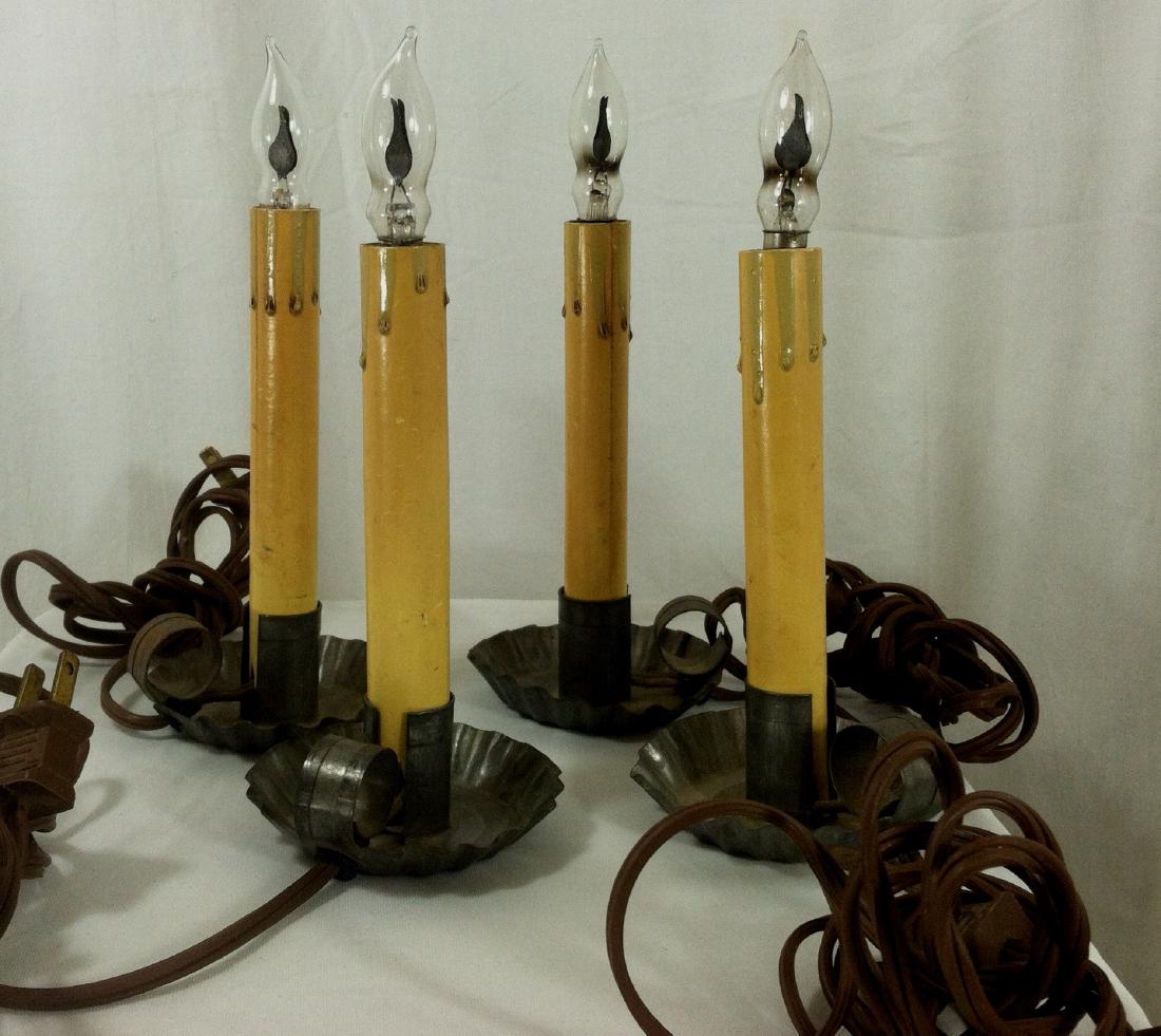 4 pc. lot Vtg. Chambersticks w/ Tin Bases (1 of 6)