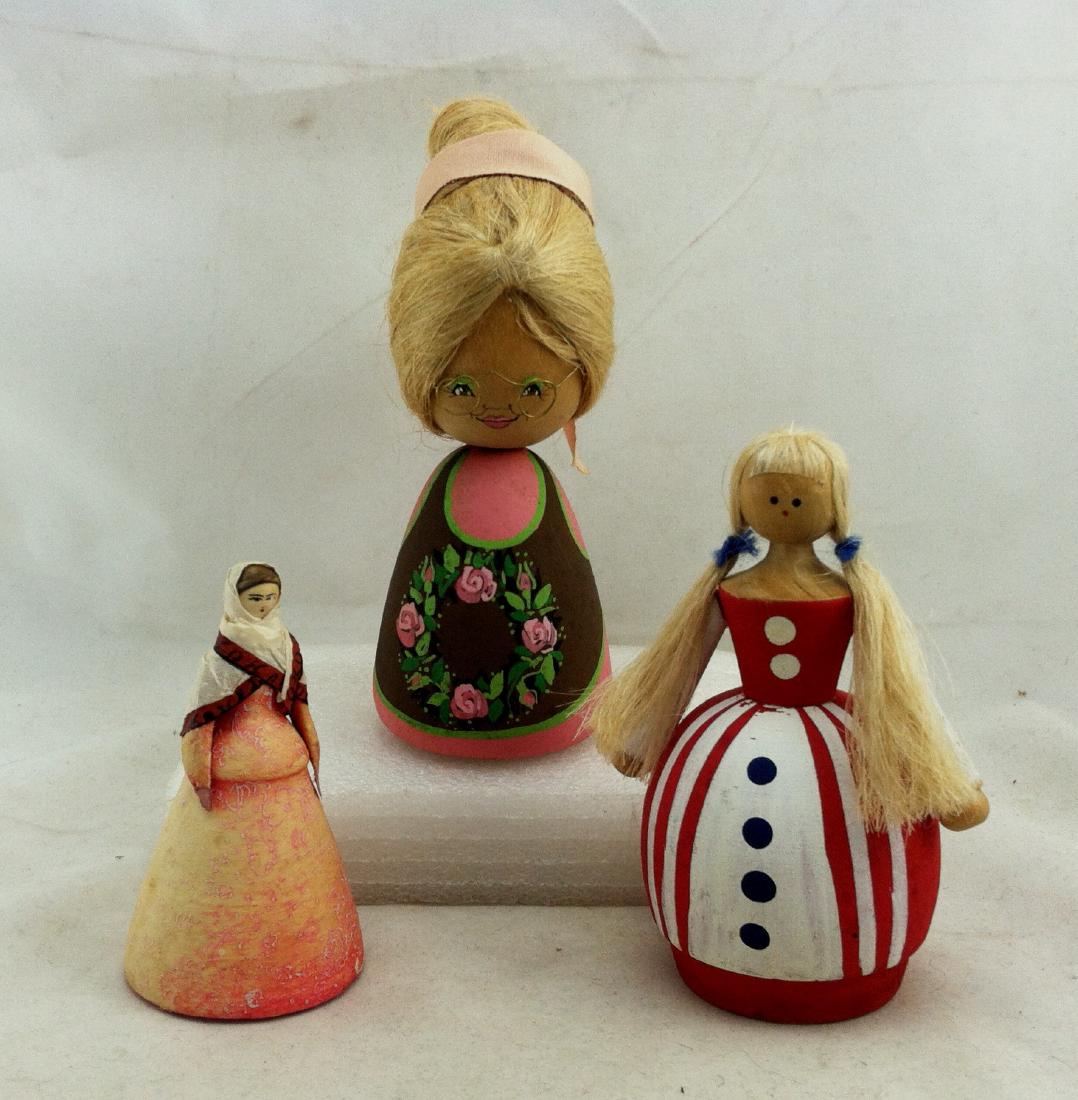 3pc. Lot of Vtg. Wood Dolls (1 of 10)