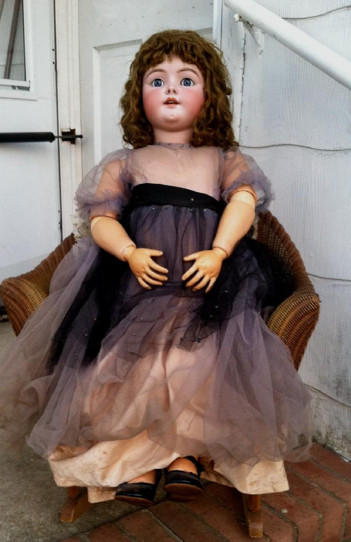 Huge Bisque Head Doll Only Marked Handwerck 36" (1 of 8)