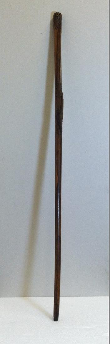 Old Carved Walking Stick w/ 2 Alligators (1 of 9)