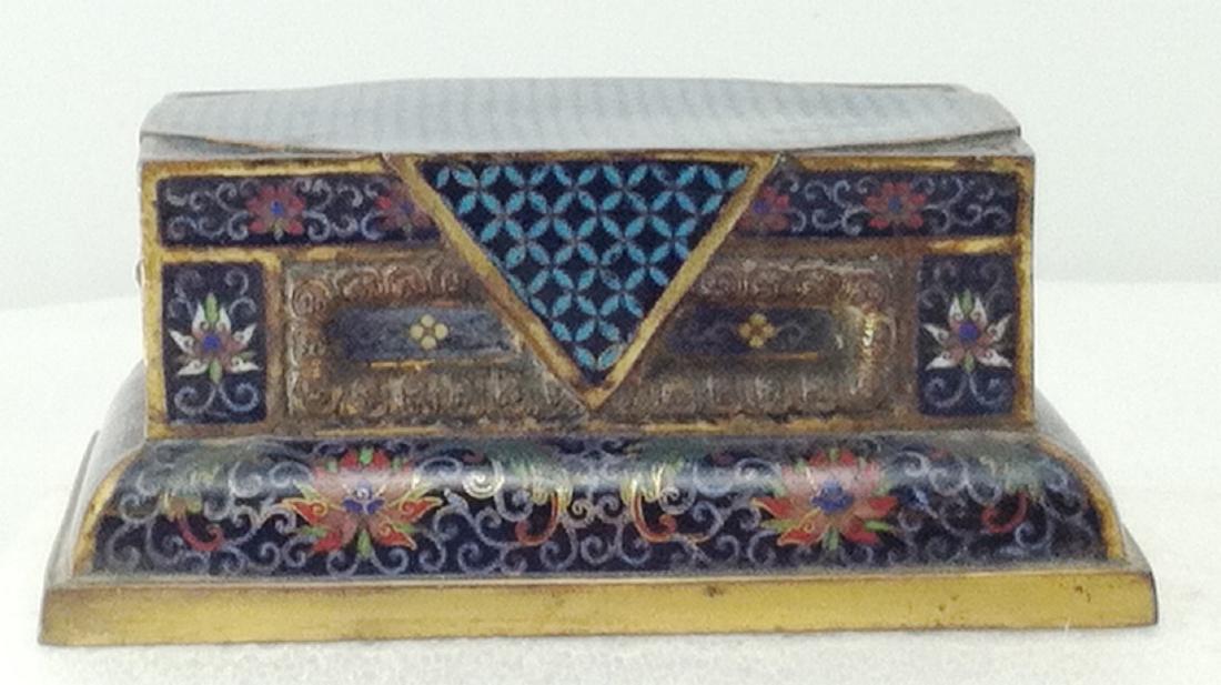 Bronze and Cloisonne Casket Paperweight (1 of 10)