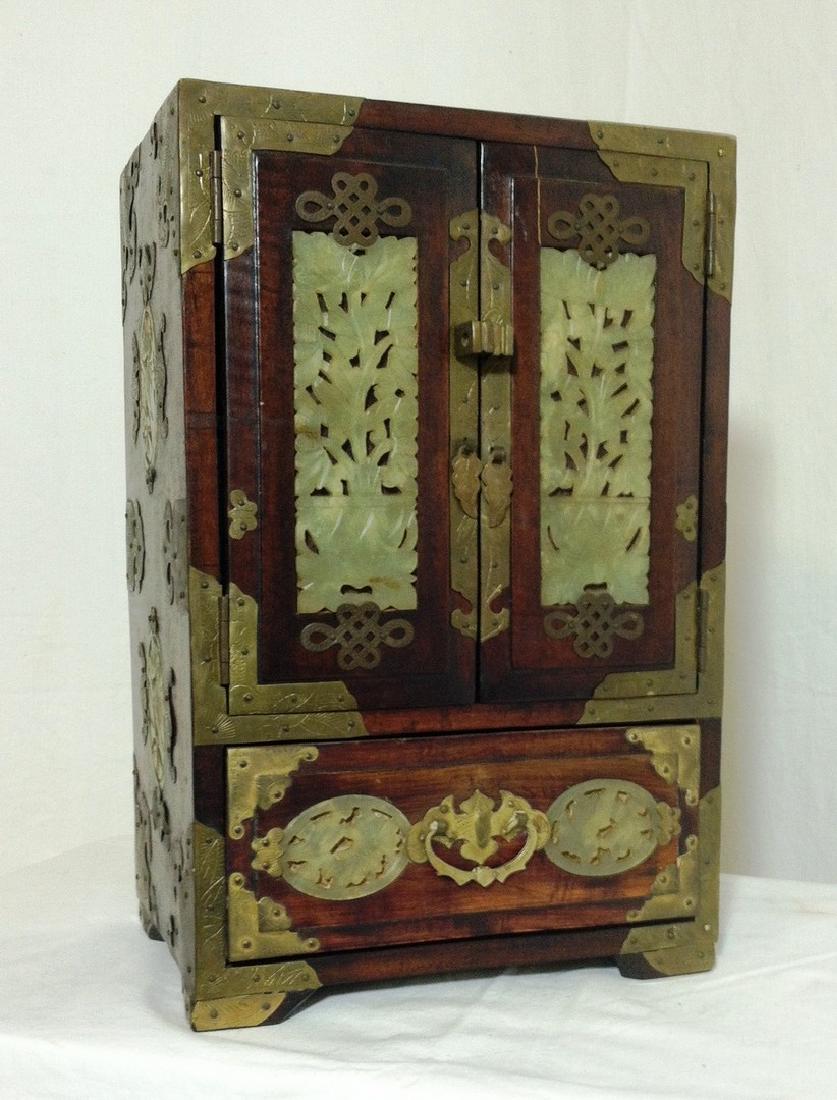 Vintage Chinese Jewelry Box w/ Jade Panels (1 of 10)