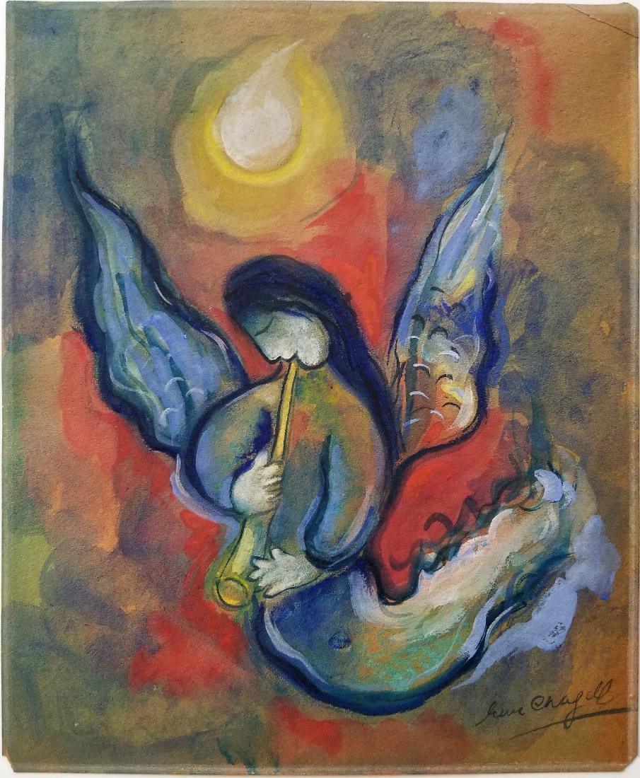 Mixed media on paper attributed to Chagall (1 of 2)