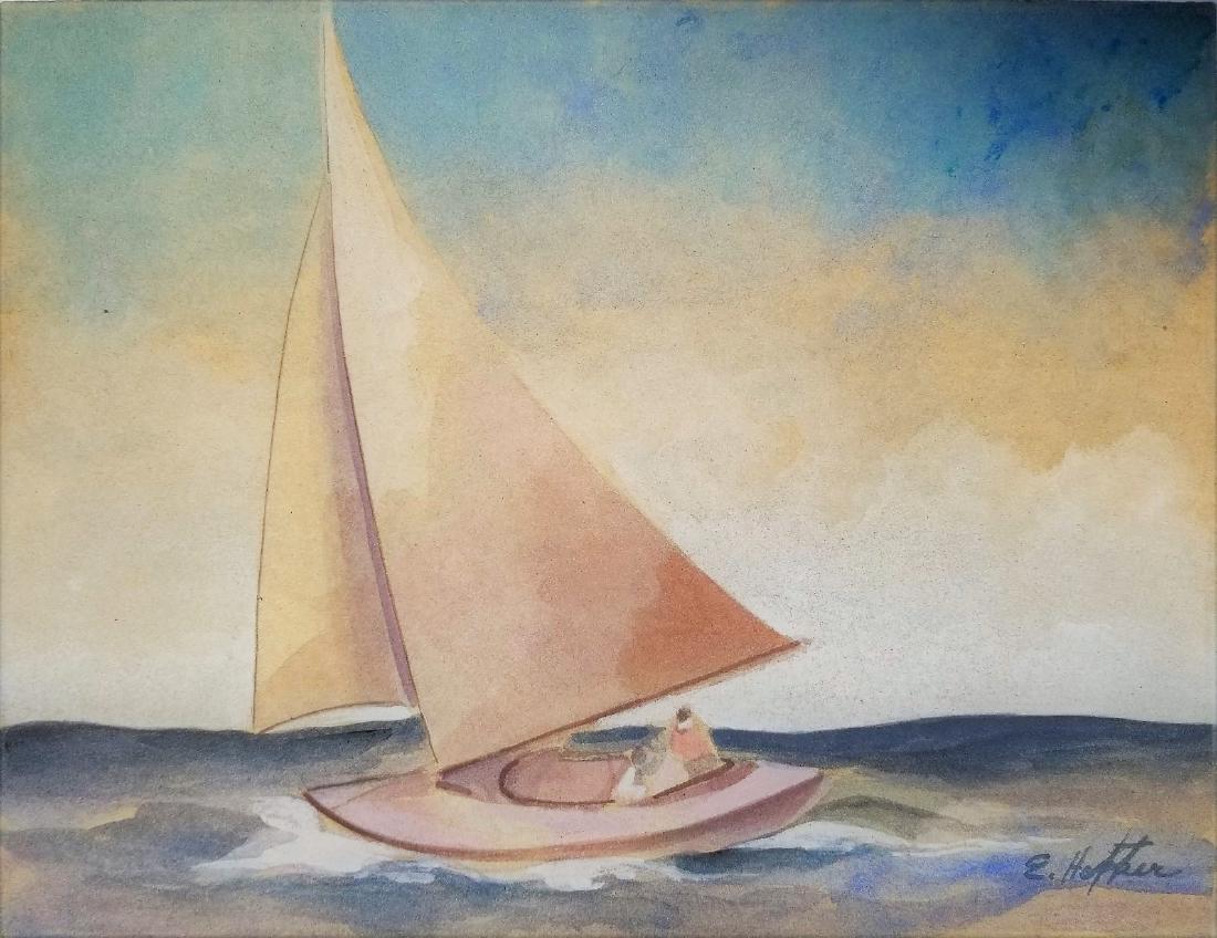Watercolor on paper signed E. Hopper (1 of 2)