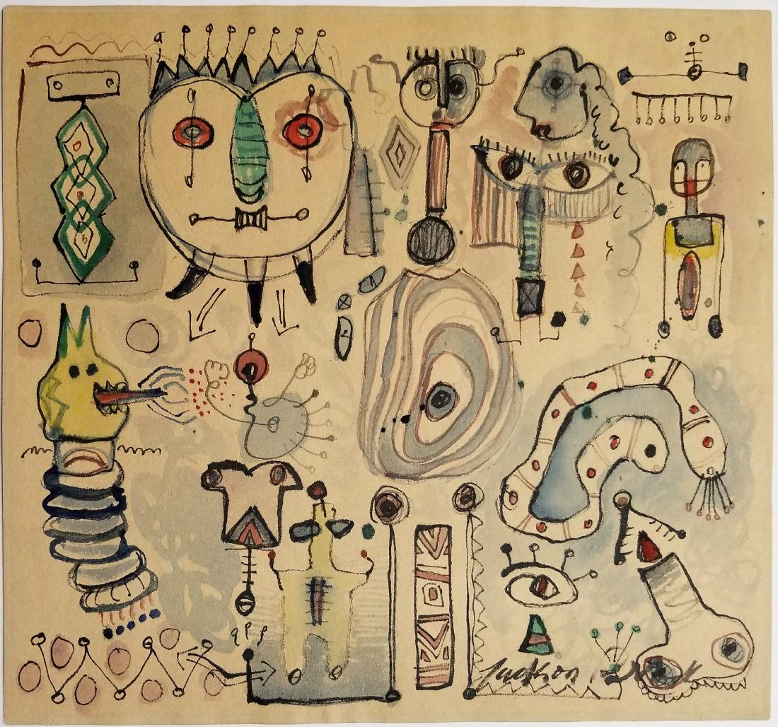 (Att.)Jackson Pollock mixed media on paper (1 of 2)