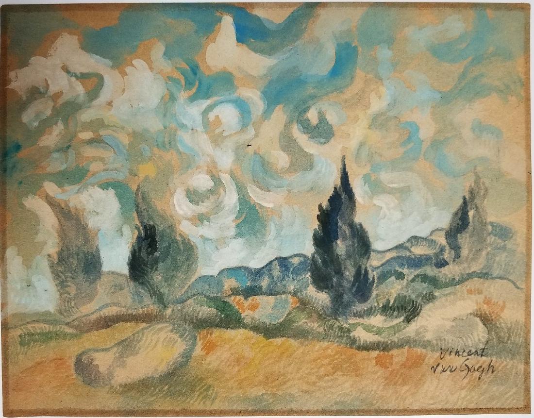 Gouache on paper signed Vincent Van Gogh (1 of 2)