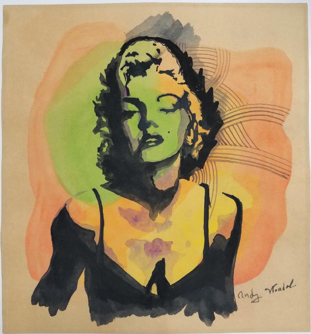 (Att.)Andy WARHOL gouache on paper (1 of 2)