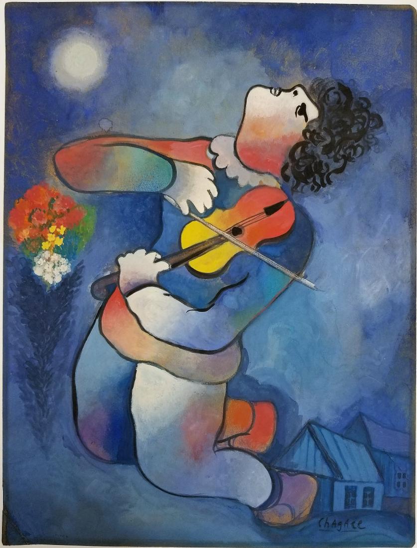 Attributed to Marc Chagall - Gouache on paper (1 of 2)