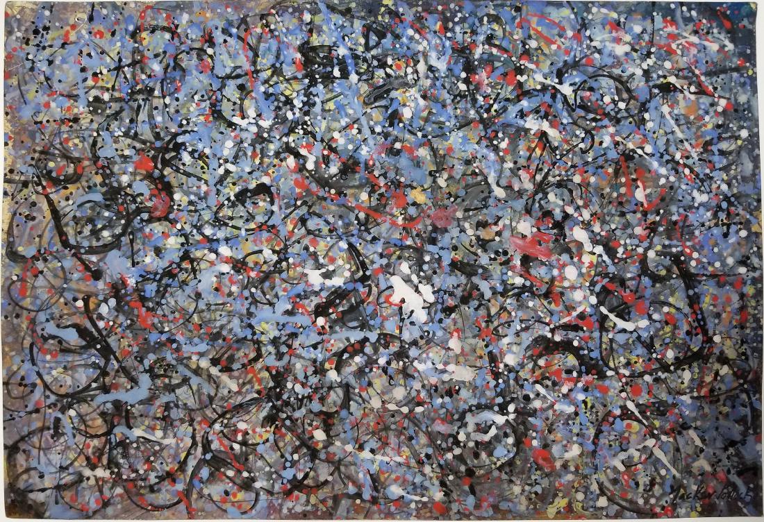 Mixed Media on paper signed Jackson Pollock (1 of 2)