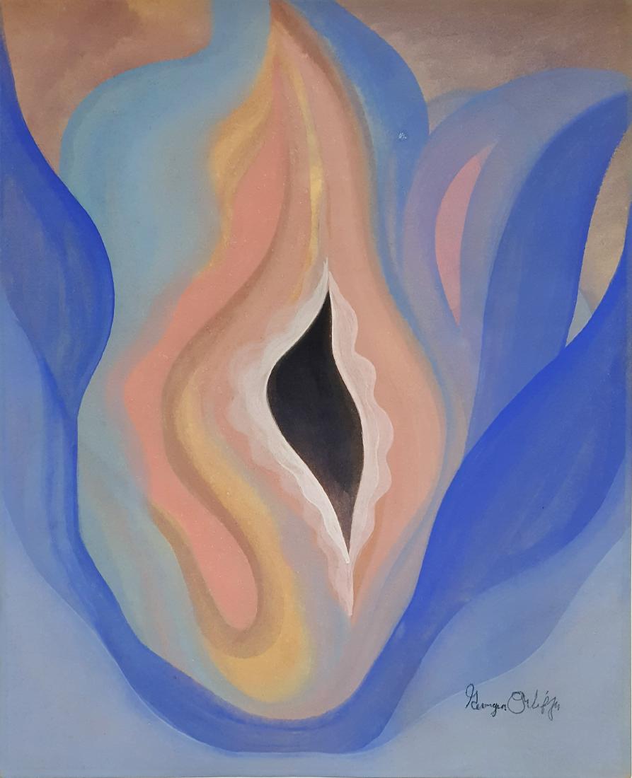 Gousche on paper signed Georgia O'Keeffe (1 of 2)