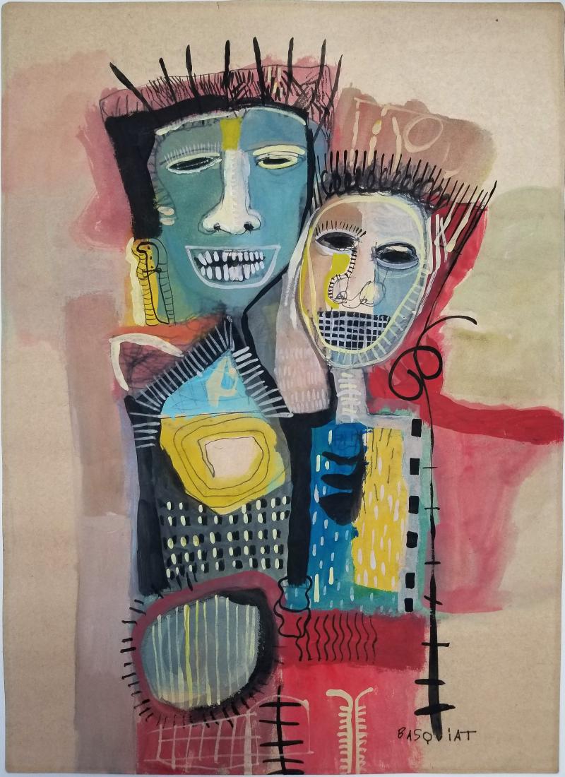 Mixed media on paper signed Basquiat (1 of 2)