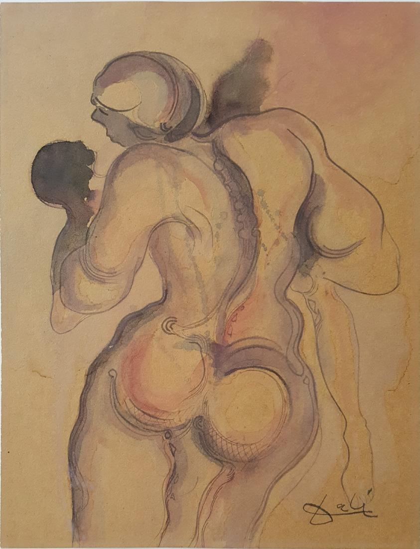 Salvador Dali water color on paper (Att.): (Att.)Salvador Dali water color on paper, 11 3/4 x 9 in, framed.