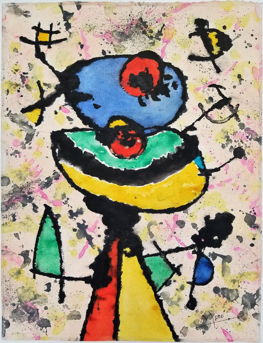 Watercolor on paper signed Joan MIRO (1 of 2)