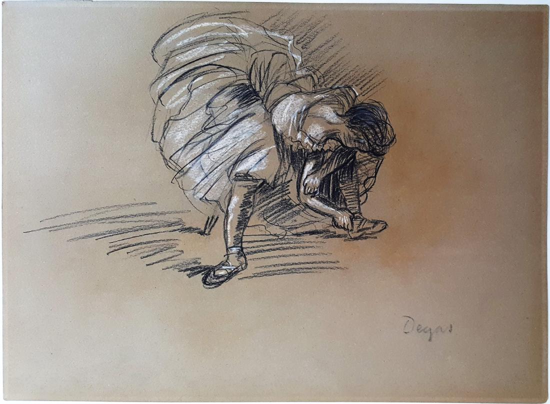 (Att.) Edgar Degas pastel on paper: (Att.) Edgar Degas pastel on paper,11 x 15 in. Framed.
