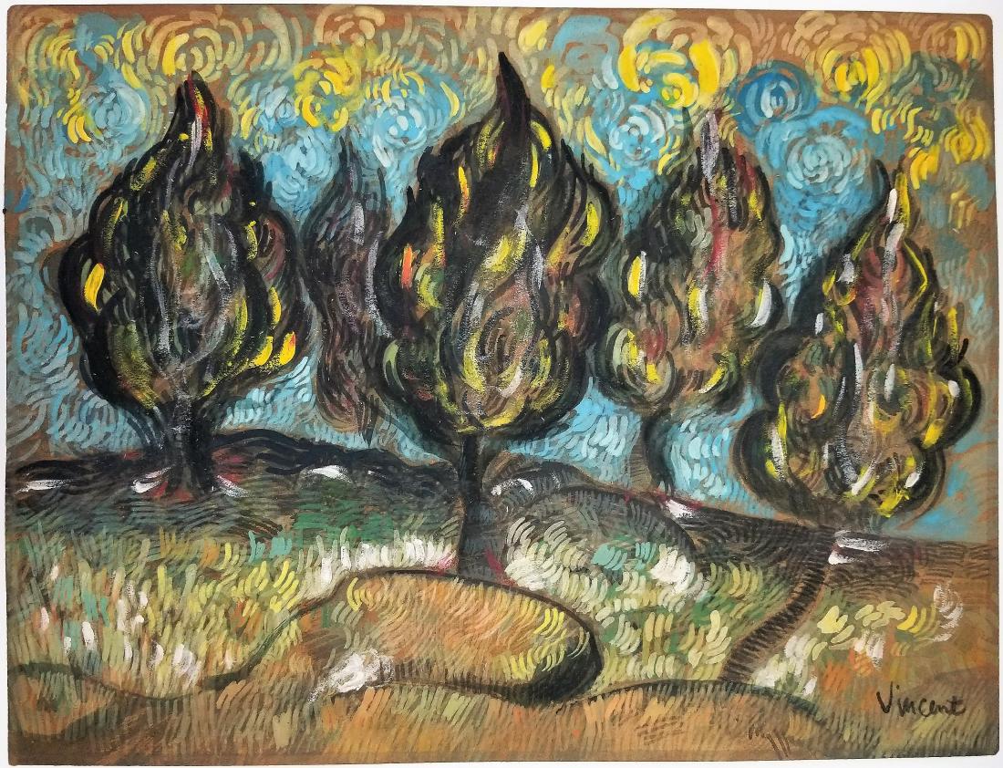 Gouache on paper signed Vincent Van Gogh (1 of 2)