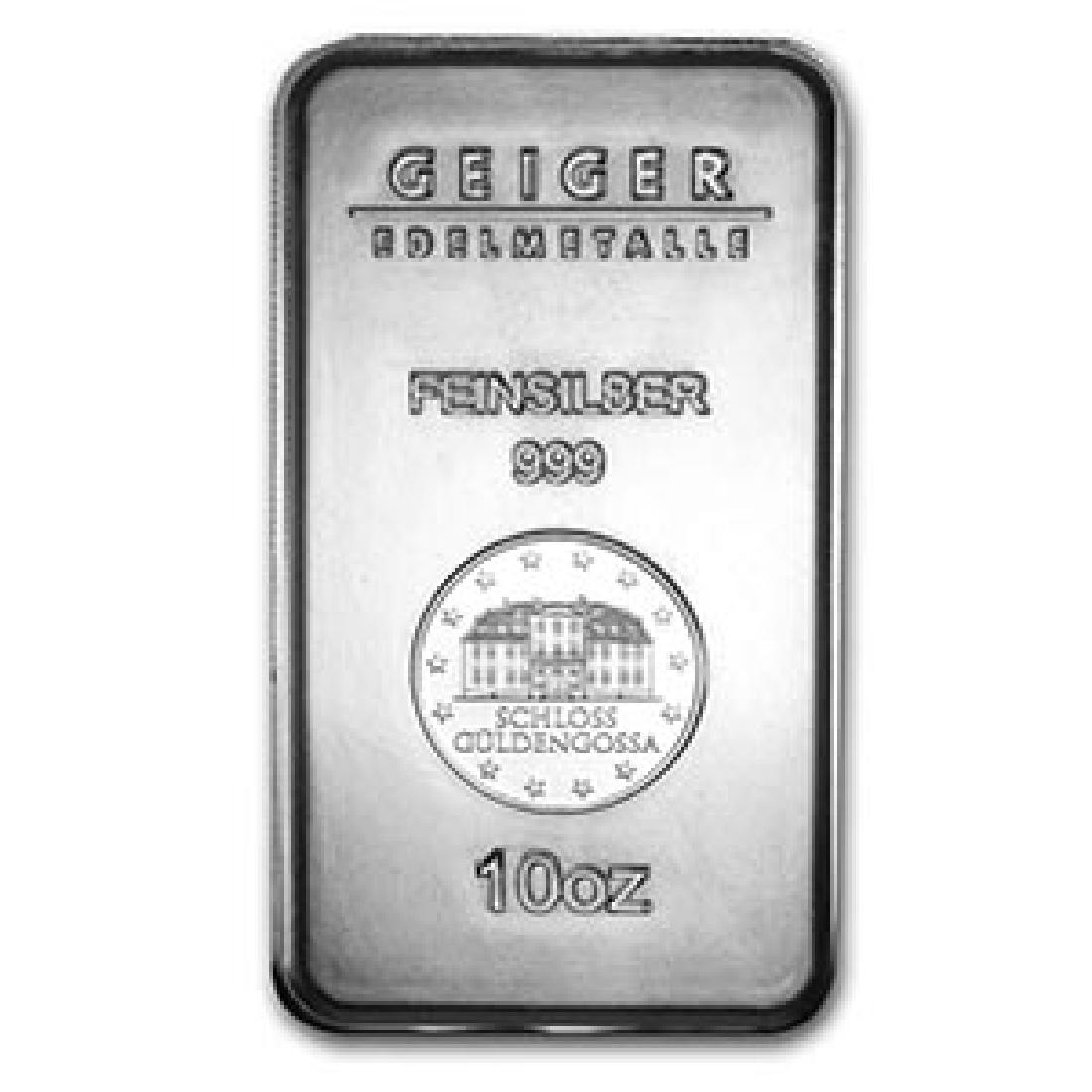 10 oz Silver Bar - Geiger (Security Line Series): 10 oz Silver Bar - Geiger (Security Line Series) **|**|** 10 oz Silver Bar - Geiger (Security Line Series) #IRS74618