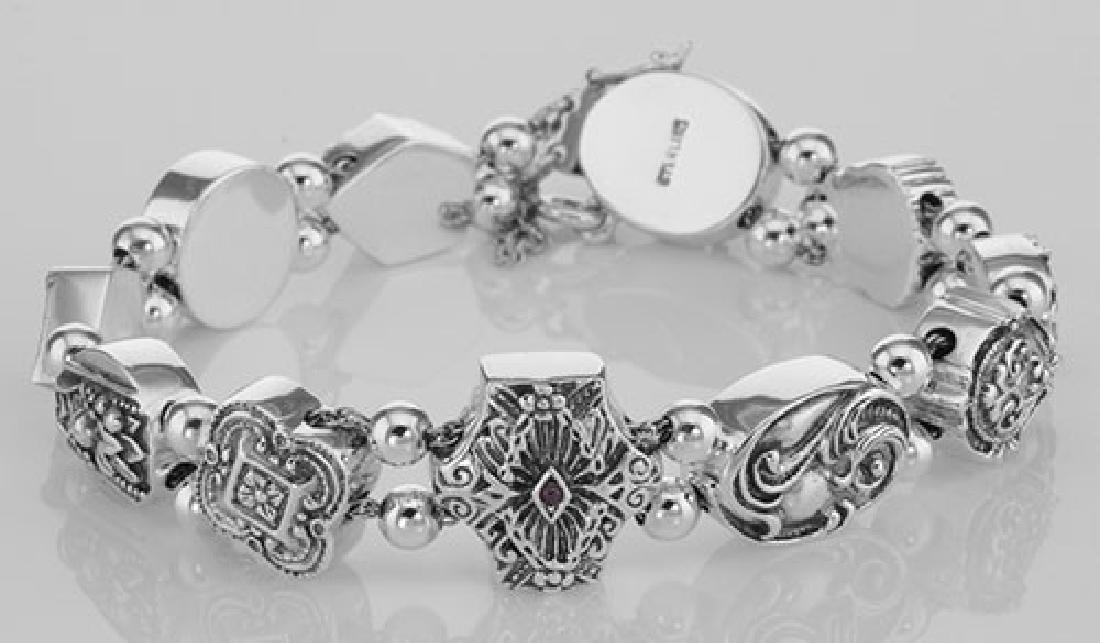Beautiful Antique Style Slide Bracelet - 8 1/4 inches -: Beautiful Antique Style Slide Bracelet - 8 1/4 inches - Sterling Silver **|**|** #B-925 This Sterling Silver Antique Style Slide Bracelet is timeless in style, can be enjoyed, cherished and handed dow