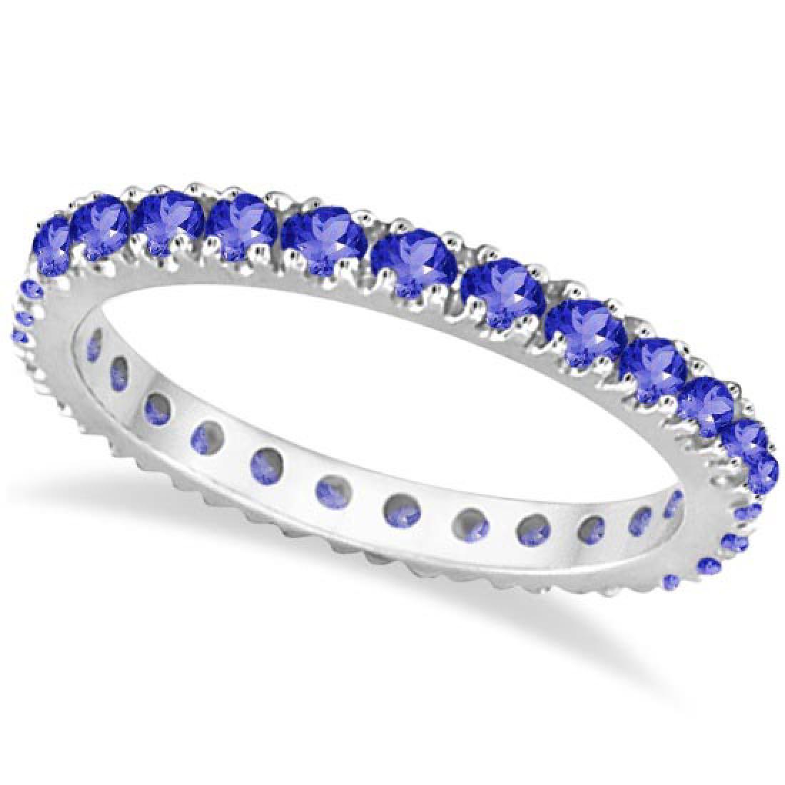 Tanzanite Eternity Stackable Ring Band 14K White Gold (: Tanzanite Eternity Stackable Ring Band 14K White Gold (0.75ct) **|**|** CENTER STONE; Tanzanite CENTER STONE CLARITY; CENTER STONE COLOR; CENTER STONE SETTING; Prong SIDE STONE CLARITY; SIDE STONE COL