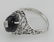 Art Deco Style Black Oynx Ring with Diamond Center - St - 3