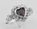 Heart Shaped Garnet Colored CZ Gemstone Ring - Sterling