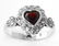 Heart Shaped Garnet Colored CZ Gemstone Ring - Sterling - 2