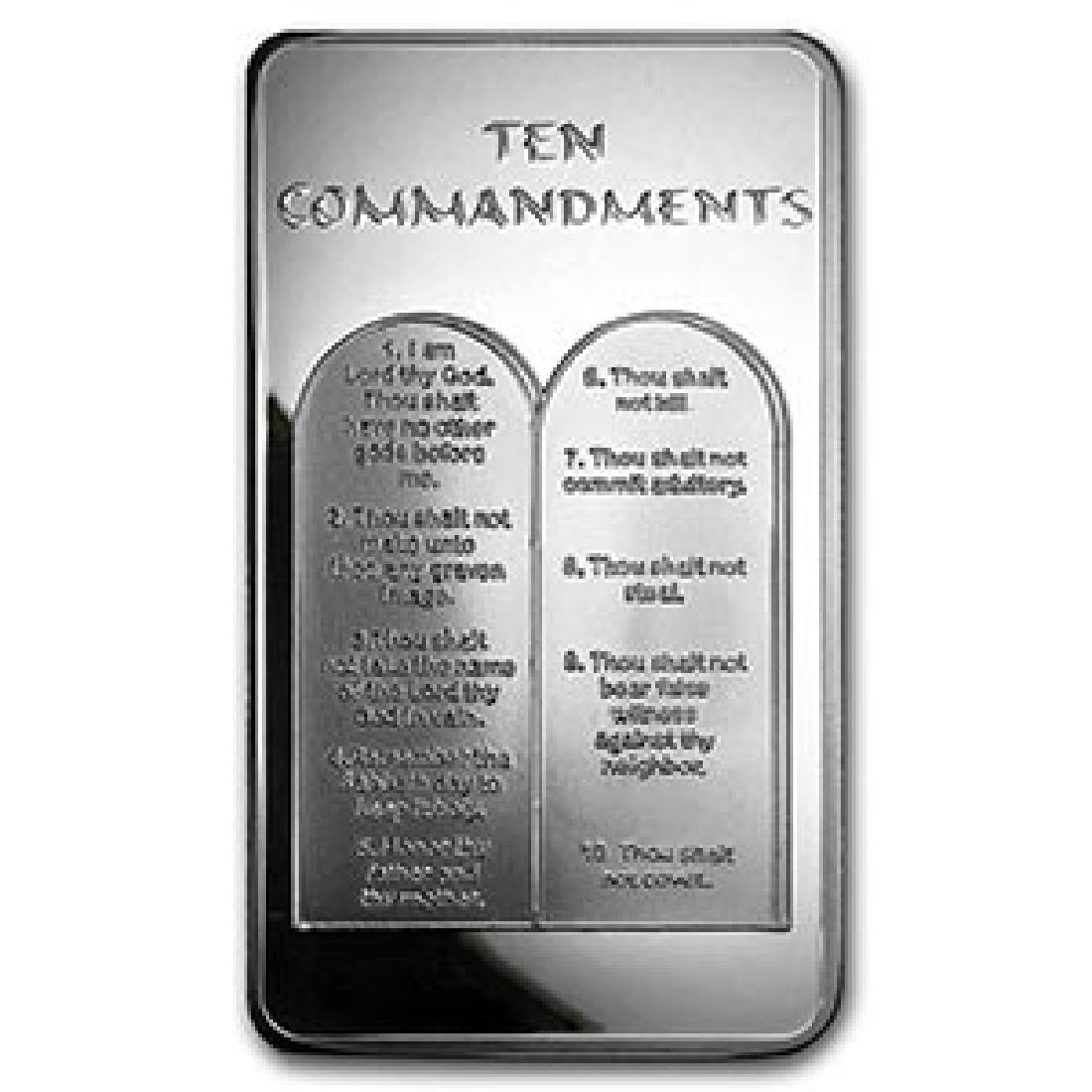 10 oz Silver Bar - Ten Commandments: 10 oz Silver Bar - Ten Commandments **|**|** 10 oz Silver Bar - Ten Commandments #IRS74646