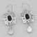 Beautiful Antique Style Black Onyx Dangle Earrings - St - 2