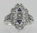 Art Deco Style Sapphire Filigree Ring w/ Diamond - Ster - 2