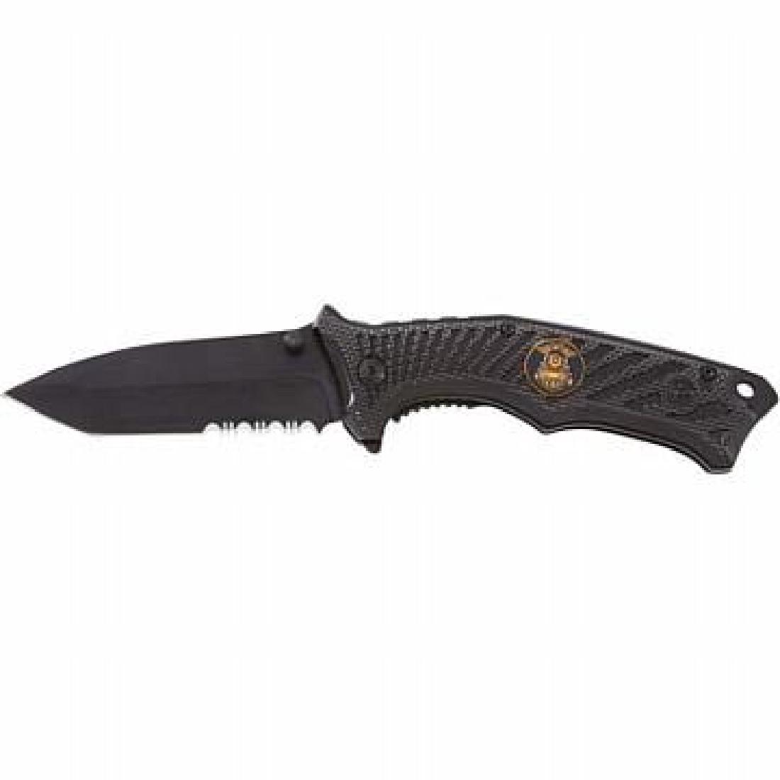 Maxam Assisted Opening Liner Lock Knife with Police Med: Maxam Assisted Opening Liner Lock Knife with Police Medallion **|**|** Maxam Assisted Opening Liner Lock Knife with Police Medallion #IRS25200