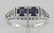 Art Deco Style Sapphire Filigree Ring w/ 2 Diamonds - S - 2