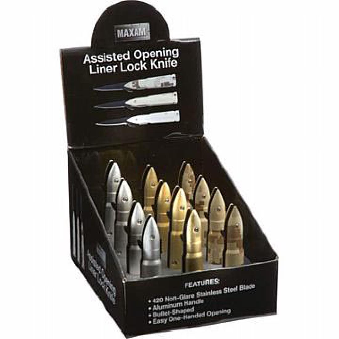 Maxam 12pc Assisted Opening Liner Lock Knife in Counter: Maxam 12pc Assisted Opening Liner Lock Knife in Countertop Display **|**|** Maxam 12pc Assisted Opening Liner Lock Knife in Countertop Display #IRS25358