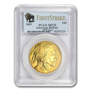 2009 1 oz Gold Buffalo MS-70 PCGS (First Strike): 2009 1 oz Gold Buffalo MS-70 PCGS (First Strike) **|**|** 2009 1 oz Gold Buffalo MS-70 PCGS (First Strike) #IRS19538