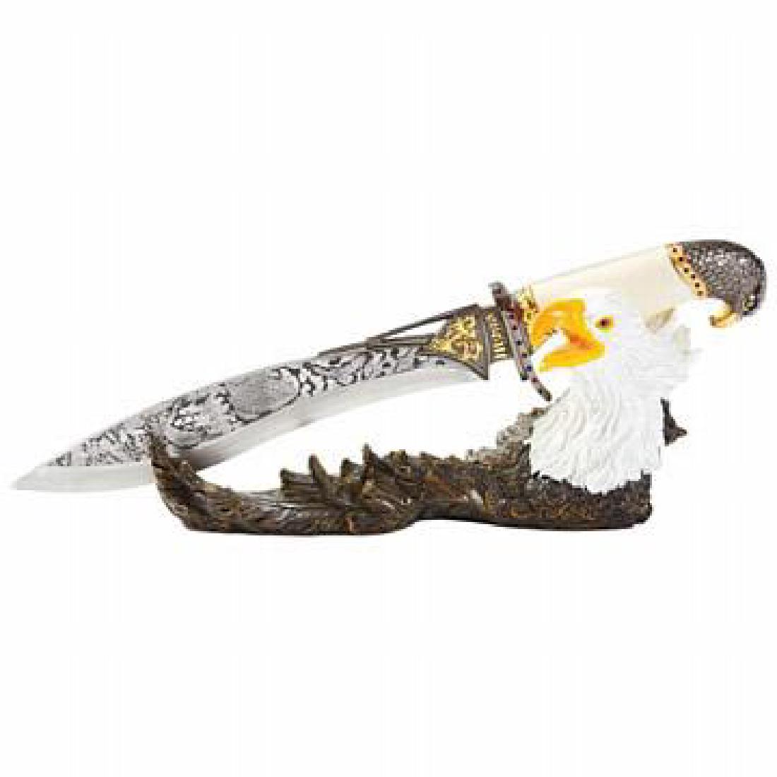 Maxam 17 in. Decorative Eagle Fixed Blade Knife with St: Maxam 17 in. Decorative Eagle Fixed Blade Knife with Stand **|**|** Maxam 17 in. Decorative Eagle Fixed Blade Knife with Stand #IRS25326