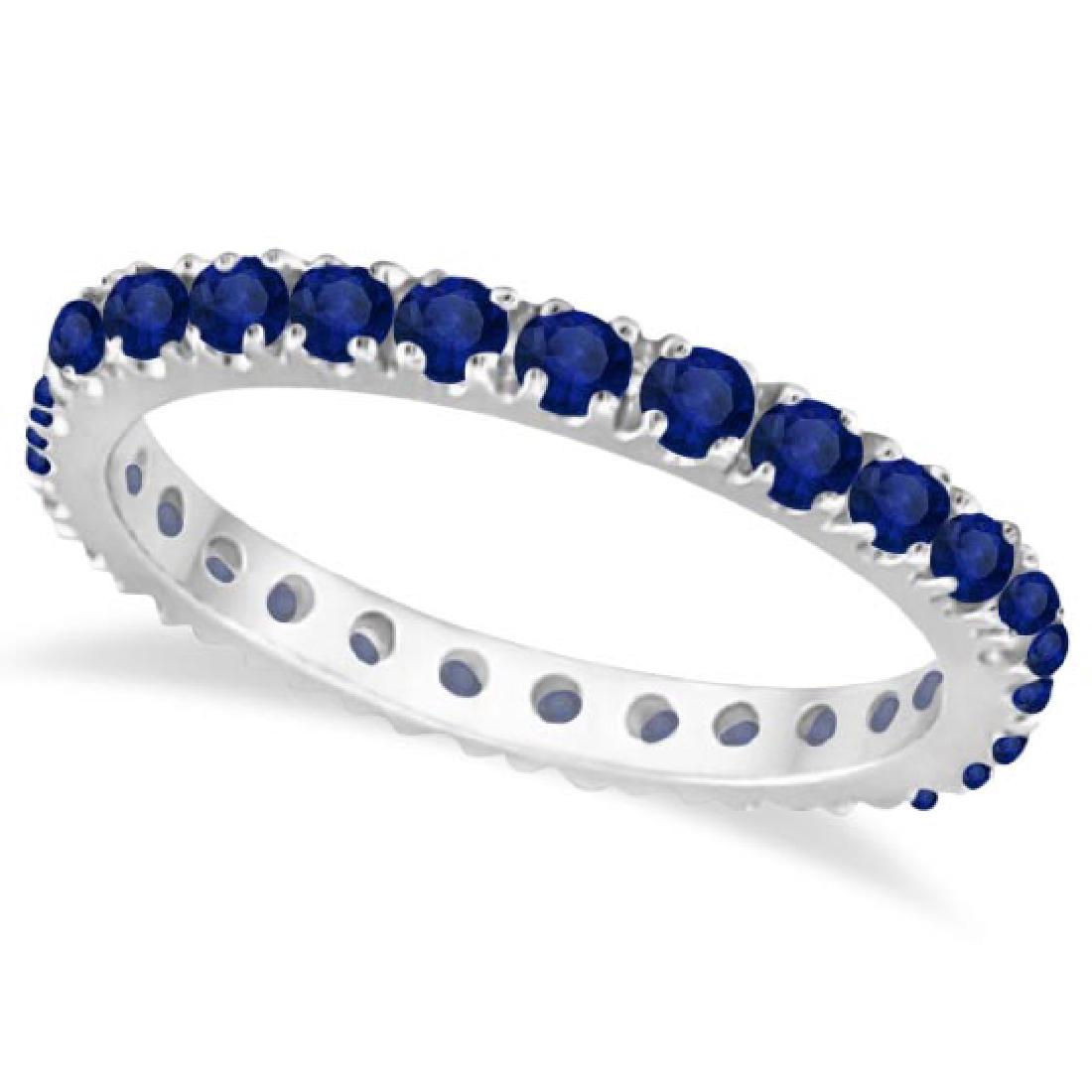 Blue Sapphire Eternity Band Wedding Ring 14K White Gold: Blue Sapphire Eternity Band Wedding Ring 14K White Gold (0.50ct) **|**|** CENTER STONE; Sapphire CENTER STONE CLARITY; CENTER STONE COLOR; Blue CENTER STONE SETTING; Prong SIDE STONE CLARITY; SIDE STO