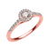 10k Rose Gold Diamond and White Topaz Dainty Engagement