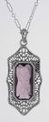Roman Style Amethyst Crystal Intaglio Filigree Pendant